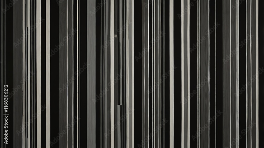 Obraz premium Monochrome Striped Pattern With Varying Line Thickness For A Chic Modern Look