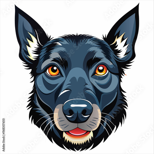 Konstfotografi Cute Dog  logo vector design.