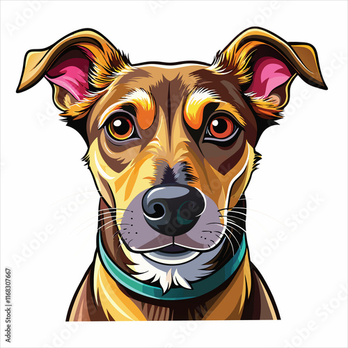 Canvastavla Cute Dog  logo vector design.