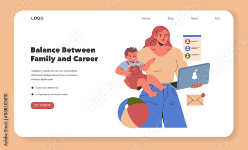 Women Midlife Crisis. Flat Vector Illustration