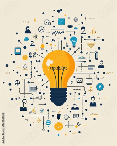 student centered online learning, Creative Online Learning Concept with Light Bulb