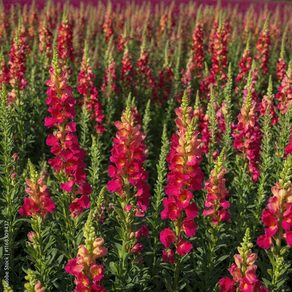 Frame snapdragons blooming in vibrant rows. Frame snapdragons blooming in vibrant rows.