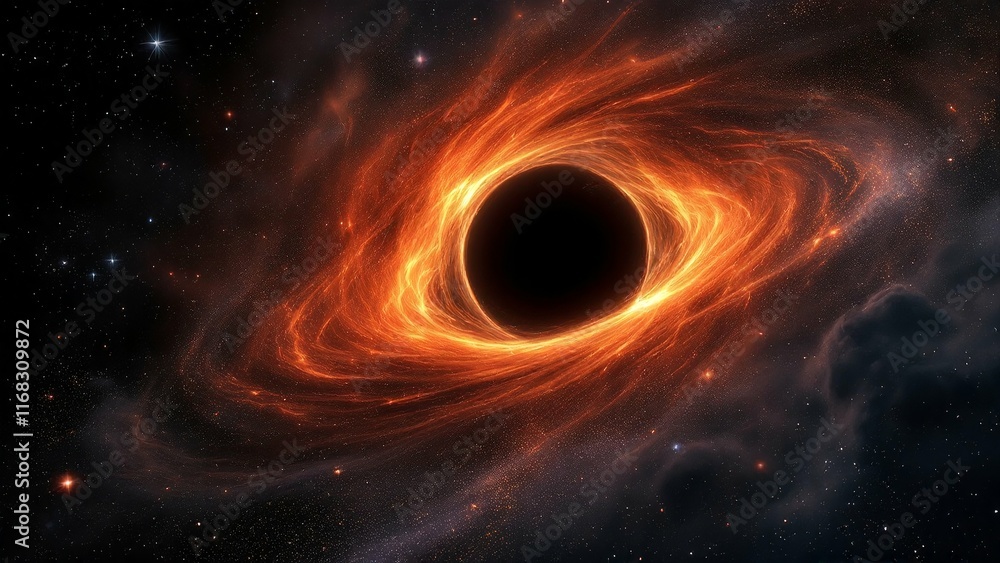 Artistic Digital Illustration of Massive Black Hole with Fiery Orange Event Horizon in Deep Space PC, Laptop Wallpaper Artistic Digital Illustration of Massive Black Hole with Fiery Orange Event Horizon in Deep Space PC, Laptop Wallpaper