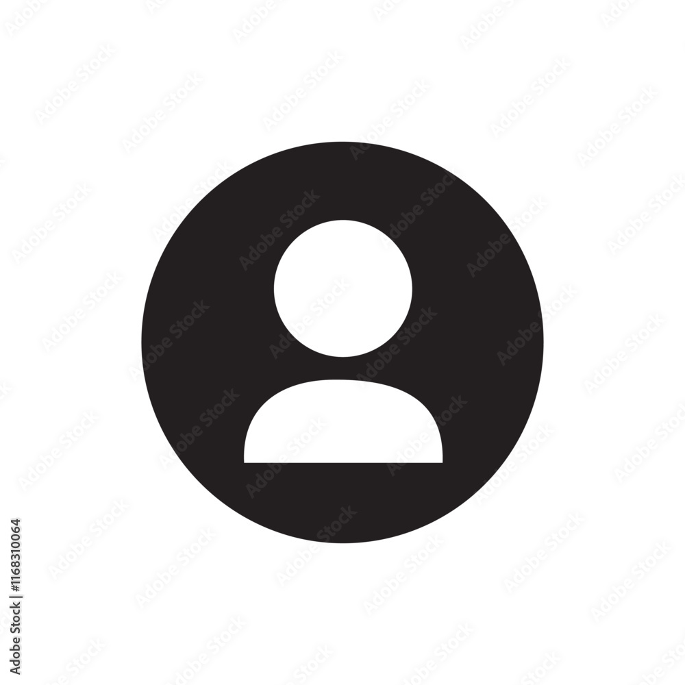 Profile Icon, Black and White Background Illustration, Profile Icon, Black and White Background Illustration,