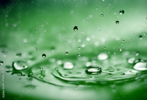 Wallpaper Mural green drops water Torontodigital.ca