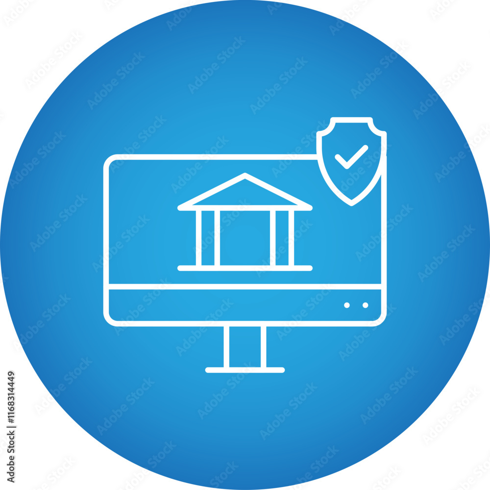 Online Banking Security icon single vector illustration Online Banking Security icon single vector illustration