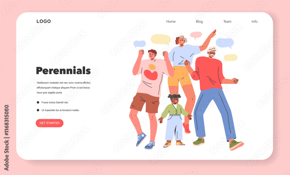 Perennials. Flat Vector Illustration Perennials. Flat Vector Illustration