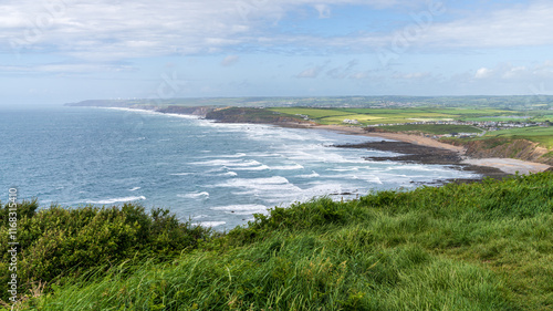 Canvas Print The Cornwall coast near Widemouth Bay, England, UK
