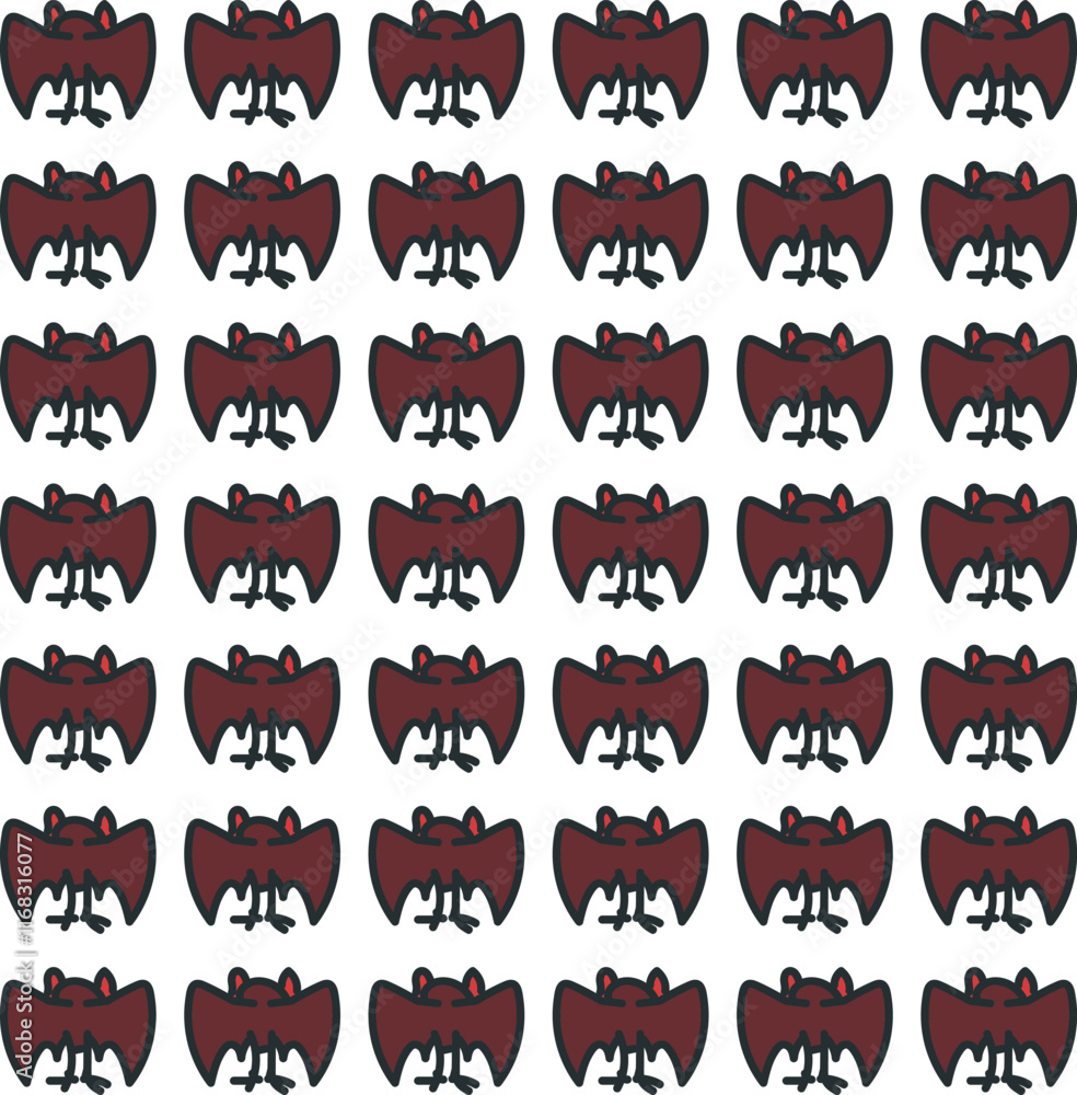 Obraz premium A cartoonish collection of animals that resemble bats or small winged creatures.