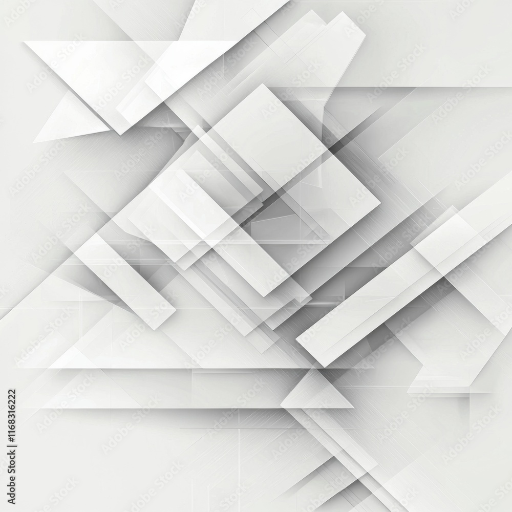 Abstract Geometric Composition with Layered Shapes and Soft Colors for Modern Design Projects