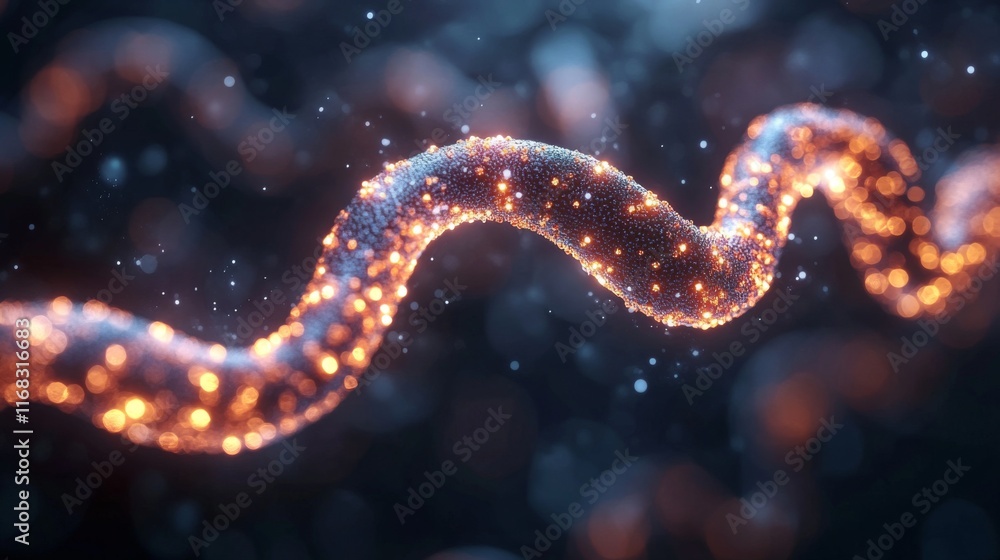 Glowing Helix: Abstract 3D Render of a Spiraling Energy Form Glowing Helix: Abstract 3D Render of a Spiraling Energy Form
