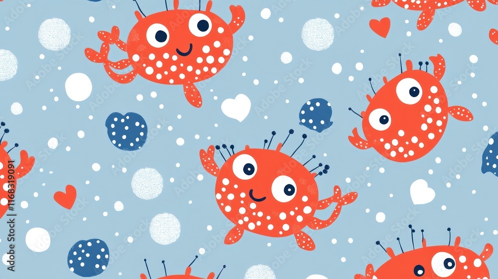 The cute and careful whale shapes scattered throughout the image give a happy and cheerful impression, an element that attracts children into a fantasy world full of wonder The cute and careful whale shapes scattered throughout the image give a happy and cheerful impression, an element that attracts children into a fantasy world full of wonder