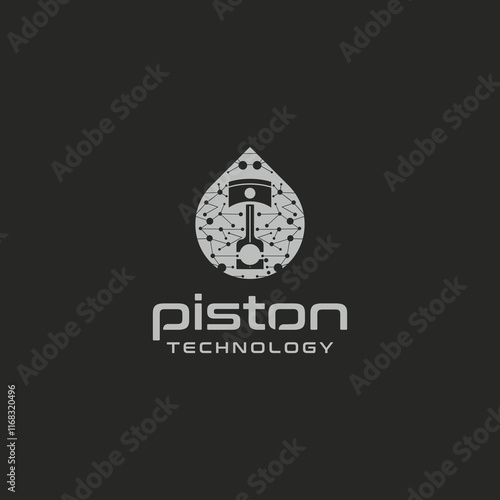 Piston technology logo, piston technology logo symbol, piston engine maintenance, piston spare parts.