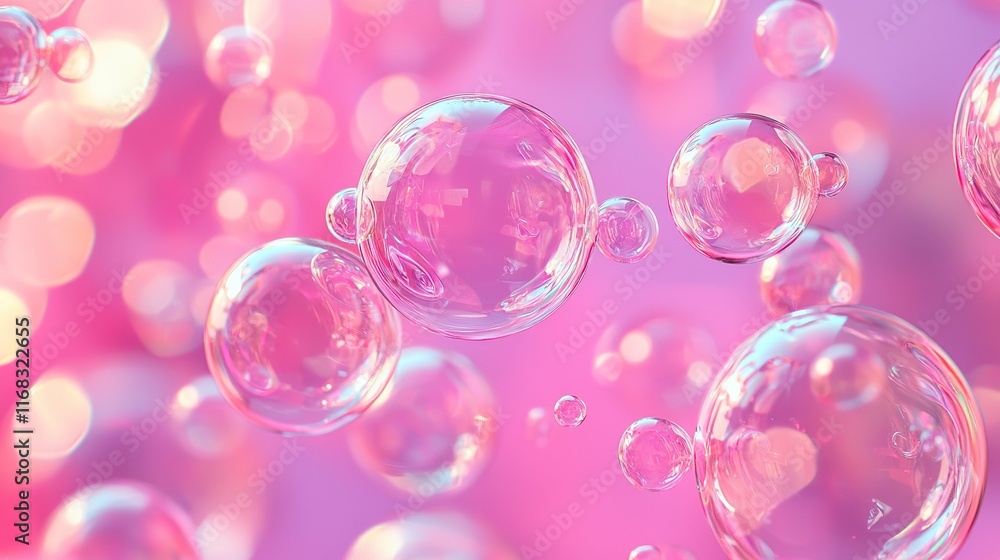 Pink Bubbles Abstract Background Pink Bubbles Abstract Background