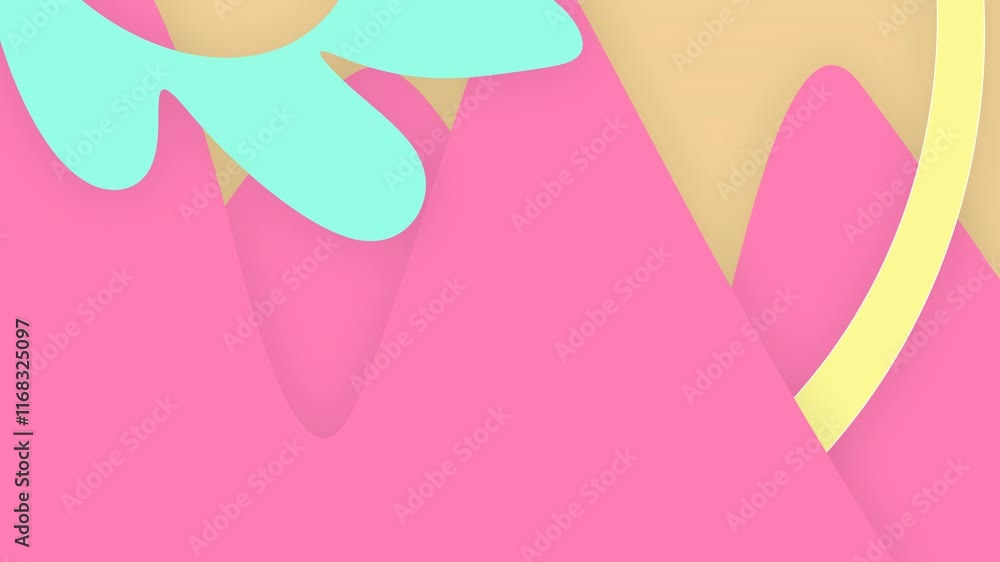 Cute colorful cartoon animated abstract background with waves, simplicity and creativity
