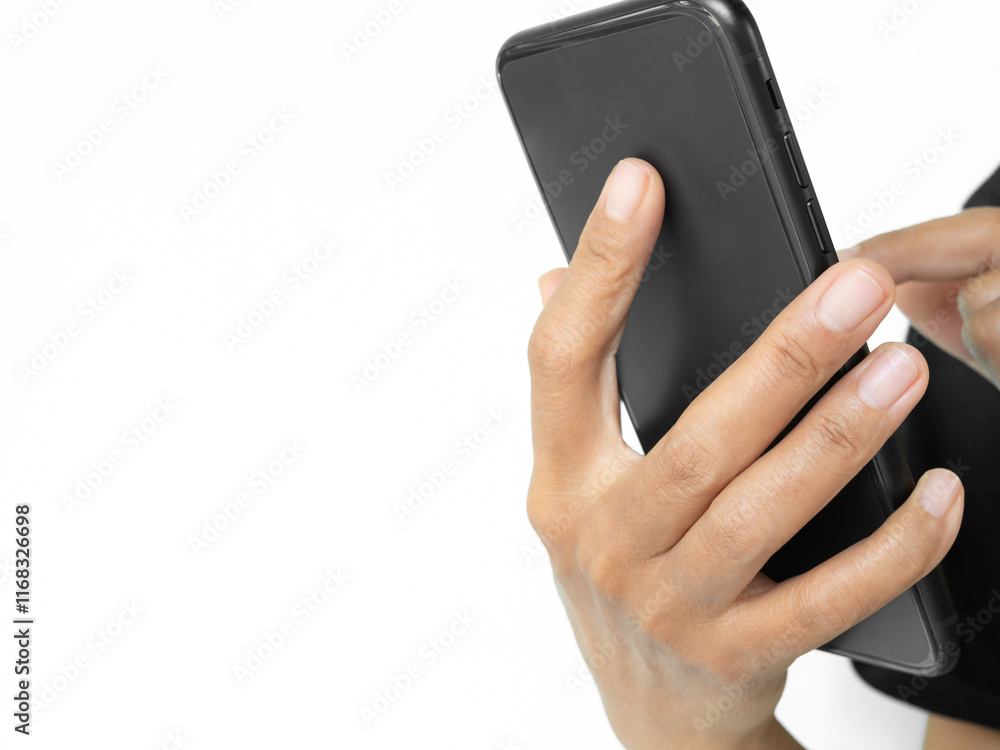 Hand woman hold phone, she cellphone screen application media Ai generated and shopping online with internet wifi, business technology communication lifestyles, female touch monitor social Medie. Hand woman hold phone, she cellphone screen application media Ai generated and shopping online with internet wifi, business technology communication lifestyles, female touch monitor social Medie.