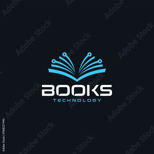 technology book logo design, Pixel Book Logo, Online learning Logo template