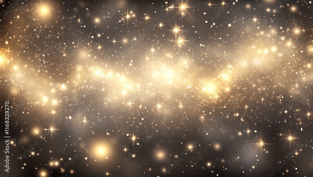 Golden cosmic nebula with glittering stars. Golden cosmic nebula with glittering stars.