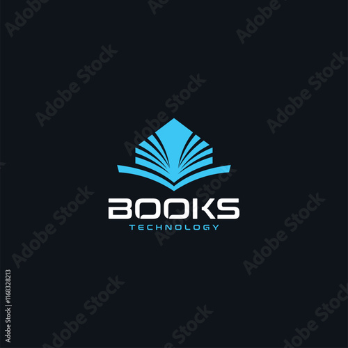 technology book logo design, Pixel Book Logo, Online learning Logo template