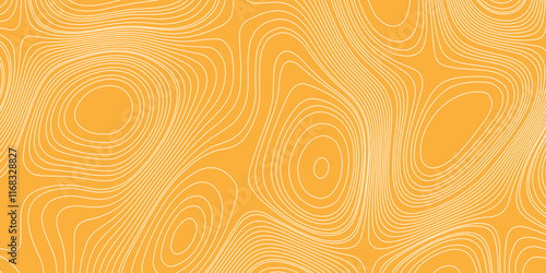 Luxury orange shiny landscape with white lines vector minimal illustration fractal abstract landscape, geodesy topography map seamless pattern geographic mountain relief abstract lines background.
