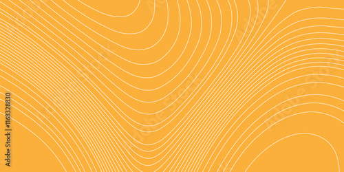 Luxury orange shiny landscape with white lines vector minimal illustration fractal abstract landscape, geodesy topography map seamless pattern geographic mountain relief abstract lines background.