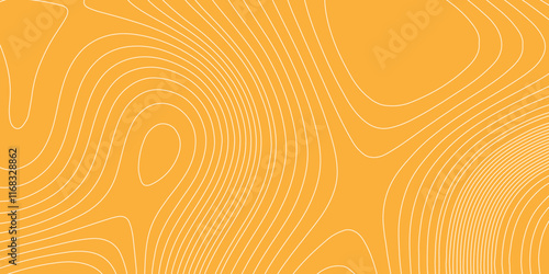 Luxury orange shiny landscape with white lines vector minimal illustration fractal abstract landscape, geodesy topography map seamless pattern geographic mountain relief abstract lines background.