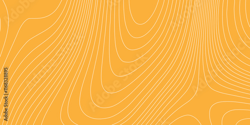 Luxury orange shiny landscape with white lines vector minimal illustration fractal abstract landscape, geodesy topography map seamless pattern geographic mountain relief abstract lines background.