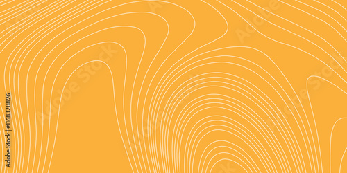 Luxury orange shiny landscape with white lines vector minimal illustration fractal abstract landscape, geodesy topography map seamless pattern geographic mountain relief abstract lines background.