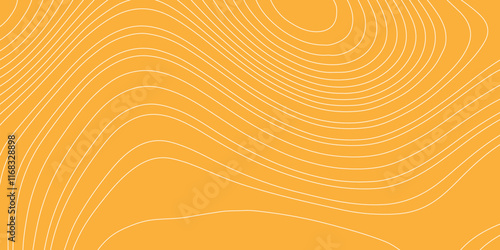 Luxury orange shiny landscape with white lines vector minimal illustration fractal abstract landscape, geodesy topography map seamless pattern geographic mountain relief abstract lines background.