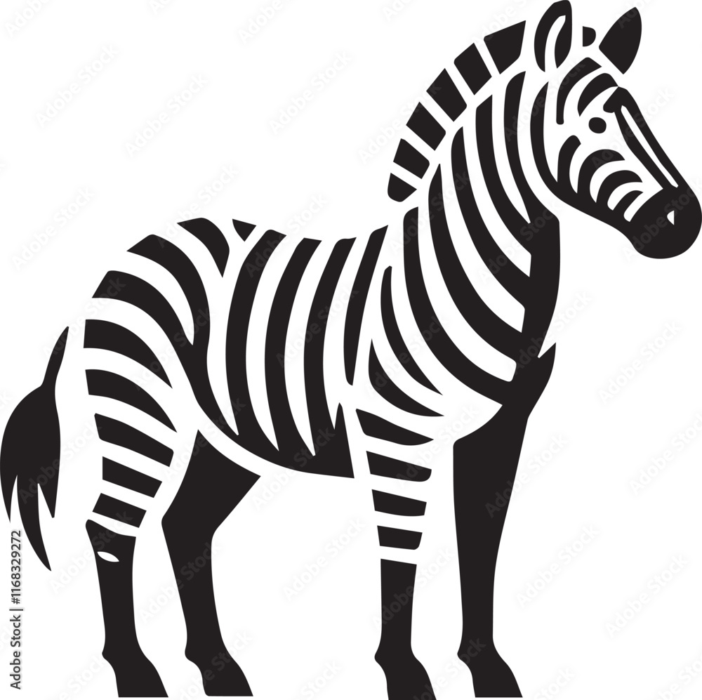 Obraz premium Zebra vector illustration black and white