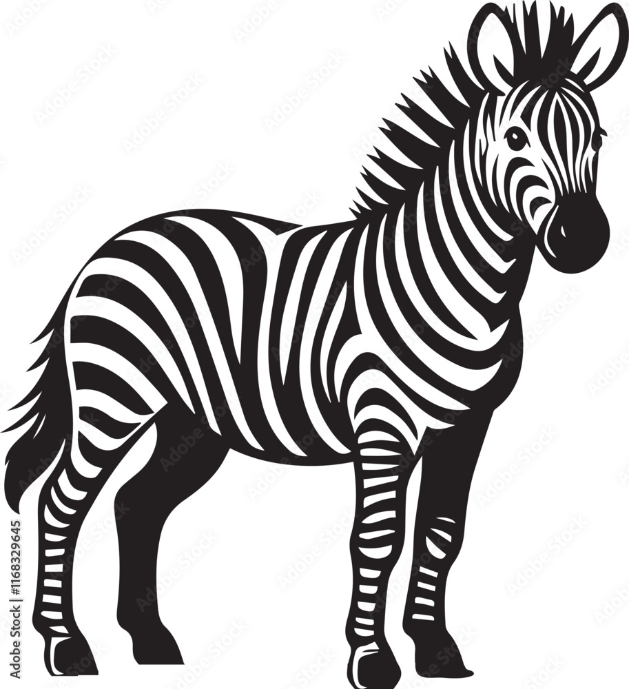 Obraz premium Zebra vector illustration black and white