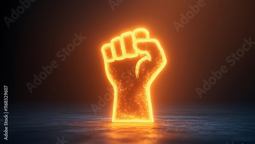Glowing fist symbol