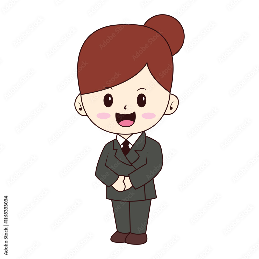 Illustration of Cute Businesswoman Character Illustration of Cute Businesswoman Character