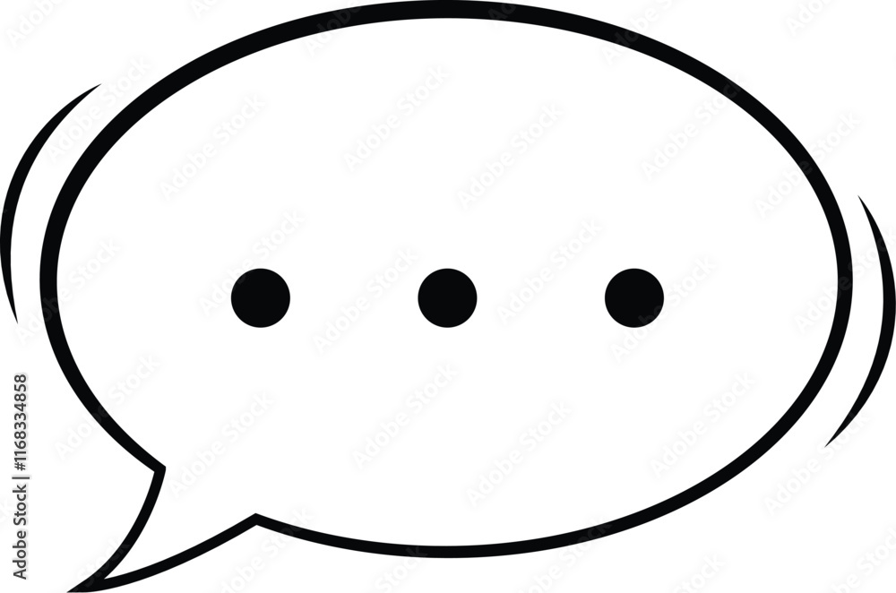 speech bubble symbol chat message icon line art vector for apps and website