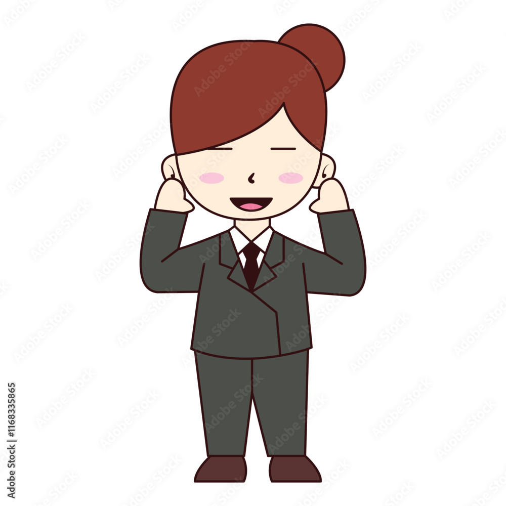 Illustration of Cute Businesswoman Character Illustration of Cute Businesswoman Character
