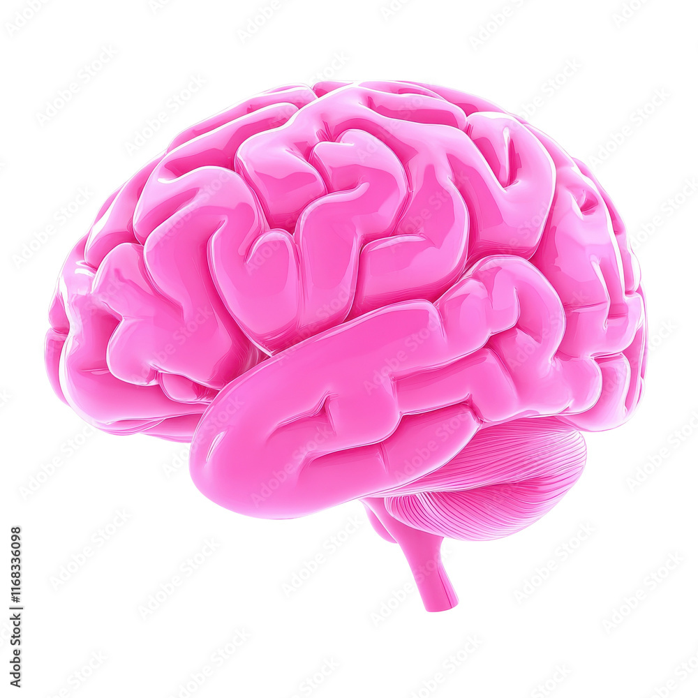 Pink Brain Illustration for Educational Use on transparent background Pink Brain Illustration for Educational Use on transparent background