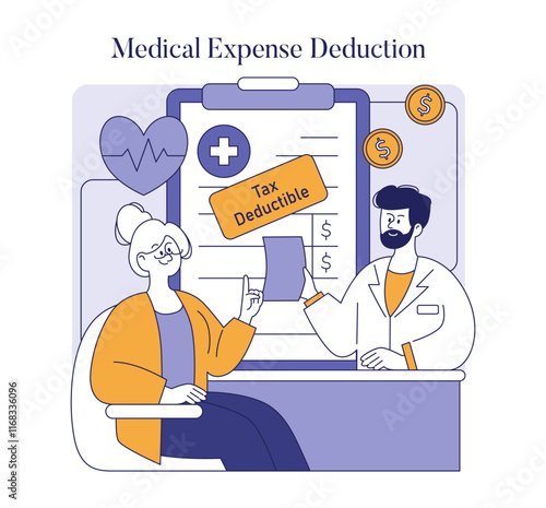 Tax Deductions. Flat Vector Illustration