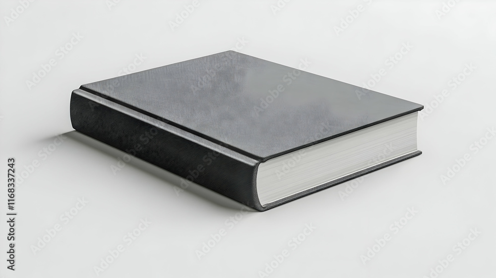 A sleek, black hardcover book resting on a plain white surface, symbolizing knowledge and creativity. A sleek, black hardcover book resting on a plain white surface, symbolizing knowledge and creativity.