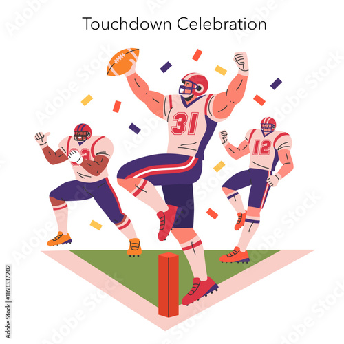 Super Bowl. Flat Vector Illustration
