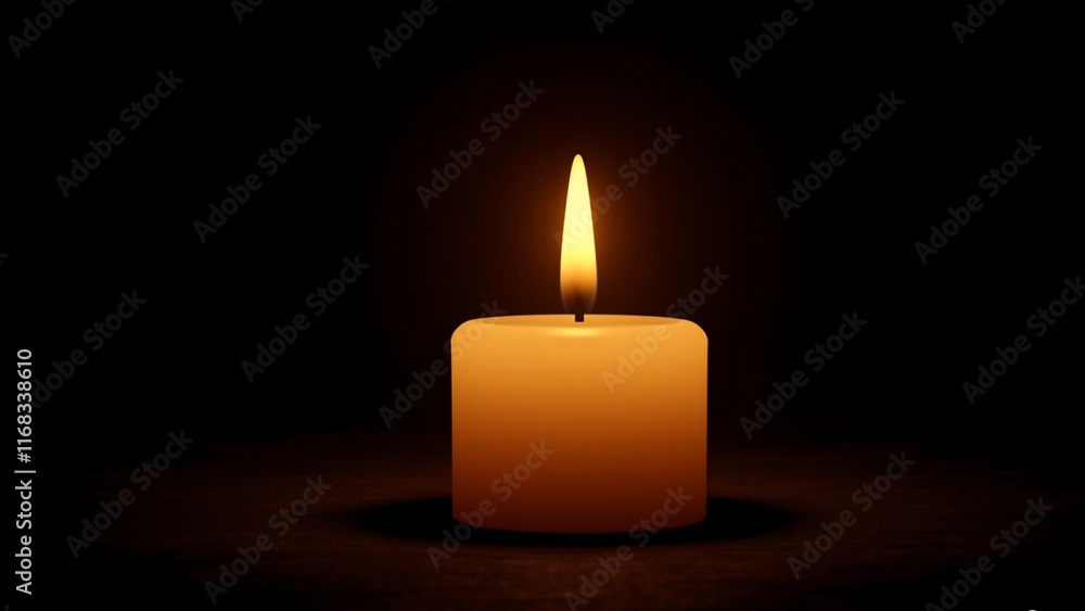 Single candle burning in the dark Single candle burning in the dark