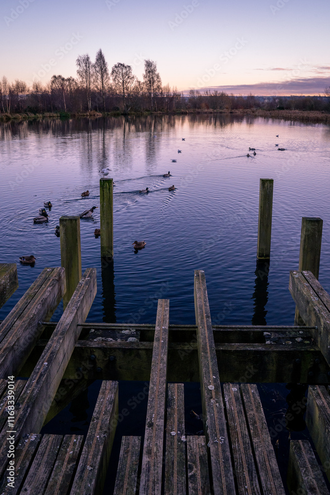 Fototapeta premium wooden pier on the lake