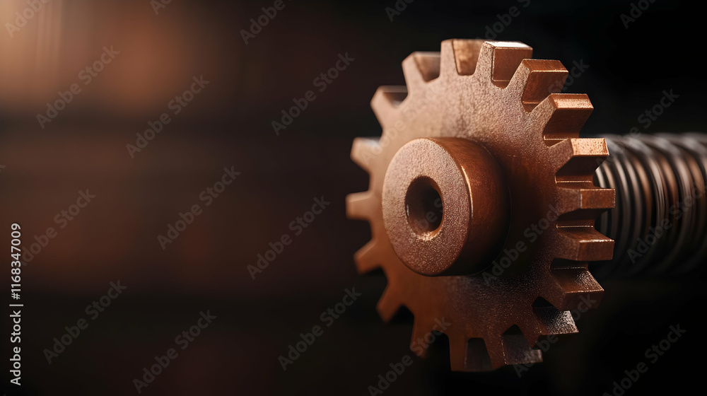 Close-up of a metal gear showcasing intricate design and craftsmanship, perfect for mechanical themes. Close-up of a metal gear showcasing intricate design and craftsmanship, perfect for mechanical themes.