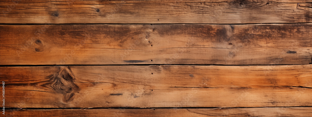 Naklejka premium Wooden Texture. Close up of wall made of wooden planks