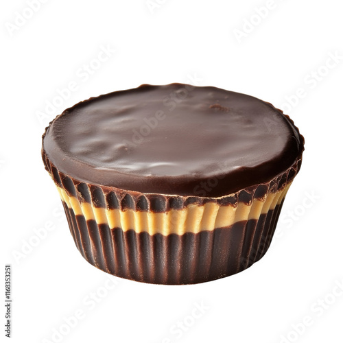 Reese Peanut Butter Cup Isolated on White Background for Culinary Promotions on transparent background photo