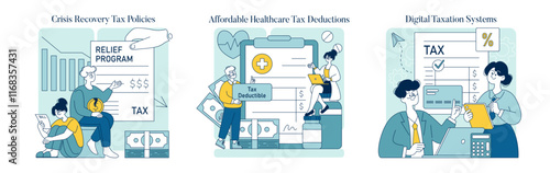 Tax Relief. Flat Vector Illustration