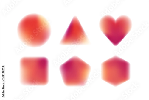 hot red gradation shape object