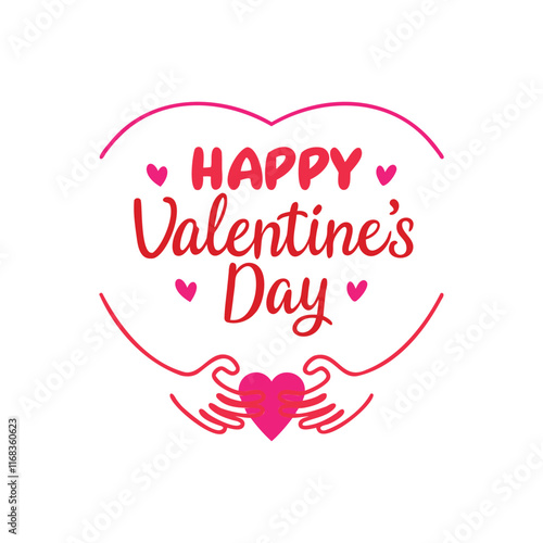 Wallpaper Mural Happy Valentines Day Lettering Vector with Holding Hands Element Torontodigital.ca