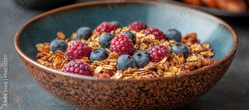 Wallpaper Mural Bowl of granola with blueberries and raspberries. (1) Torontodigital.ca