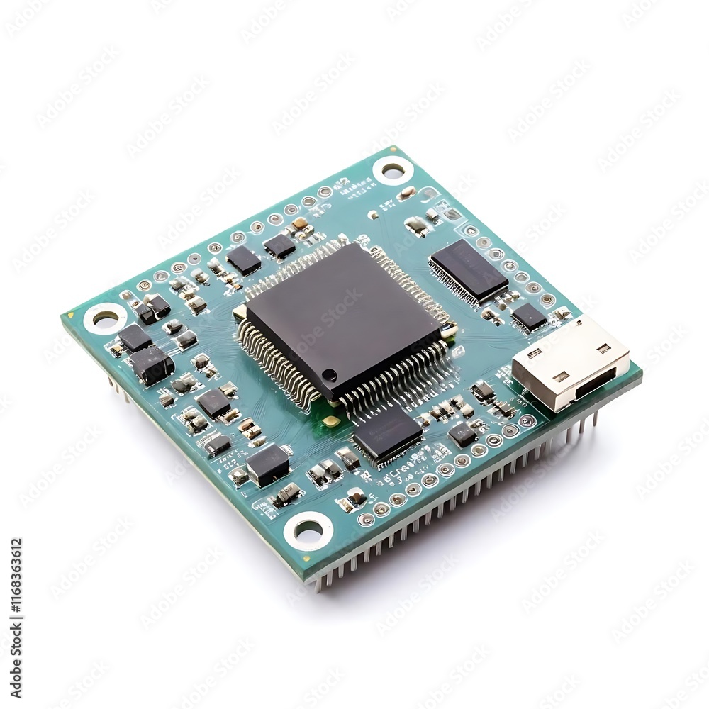 Microcontroller isolated on a white background Microcontroller isolated on a white background