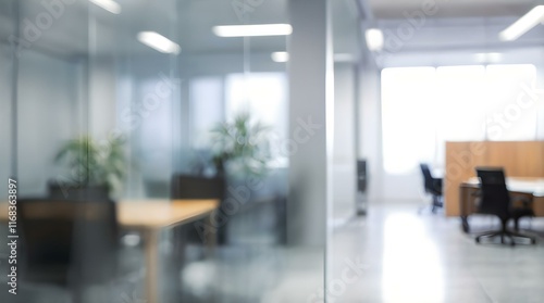 Modern Office Interior with Blurred Abstract Background, Perfect for Work Environment Themes